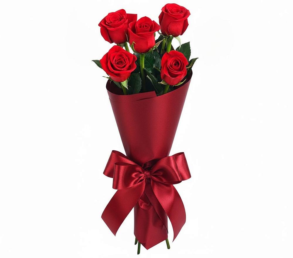 Букет 5 Красных роз Эдлесс Лав в Красноярской Ростовская область