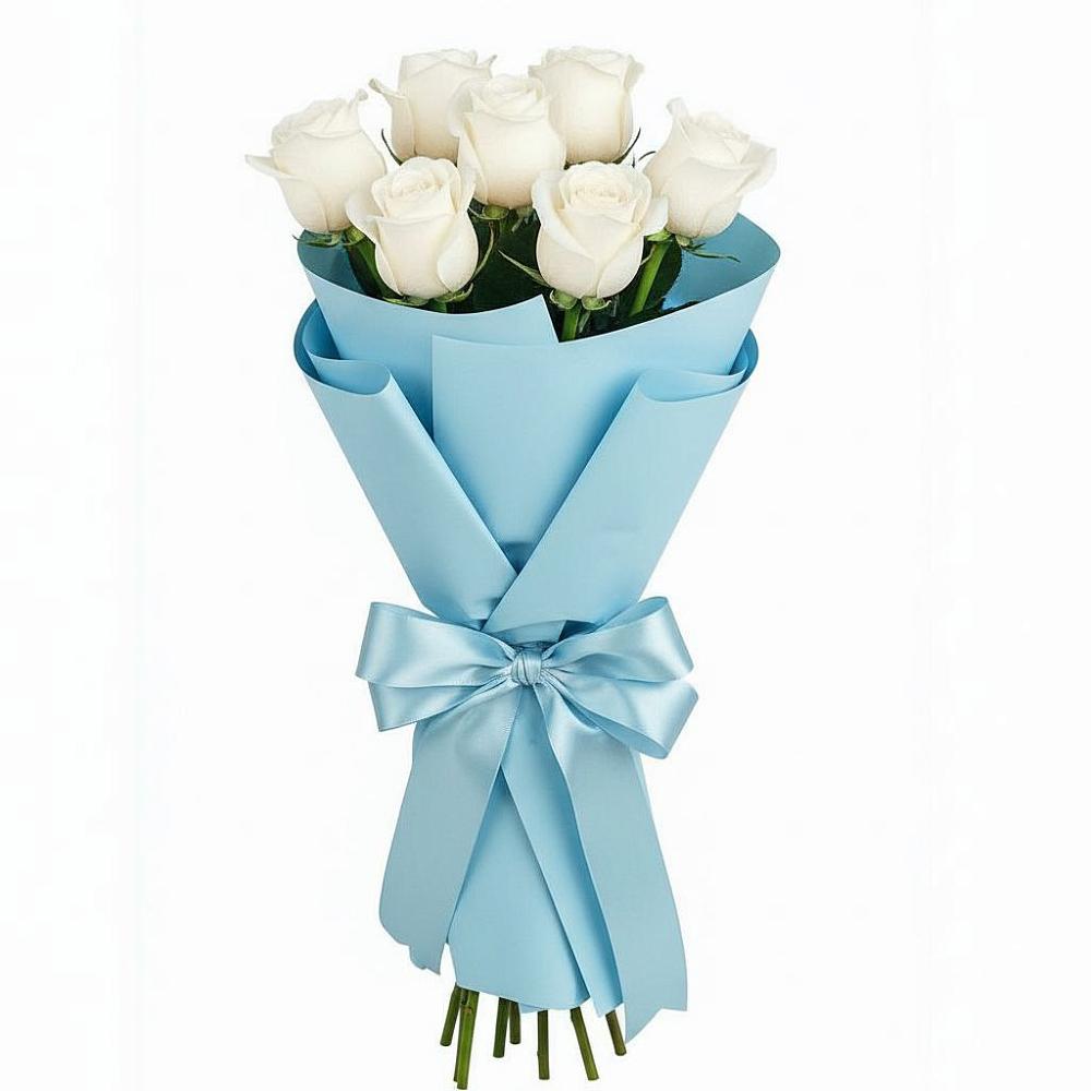 Букет 7 белых роз Проуд в Красноярской Ростовская область