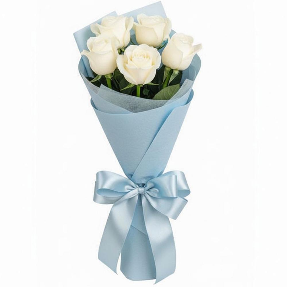Букет 5 Белых роз Проуд в Красноярской Ростовская область