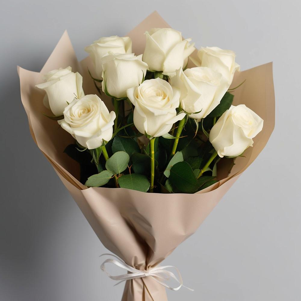 Букет 9 Белых роз Эдлесс Лав в Красноярской Ростовская область