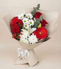 Букет цветов из:  Розы, Хризантемы, Герберы и Лилии #REPLACE_PRED# Красноярской Ростовская область