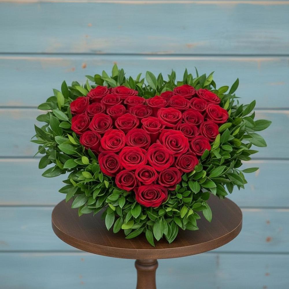 Цветочная композиция из Розы в виде сердца в Красноярской Ростовская область