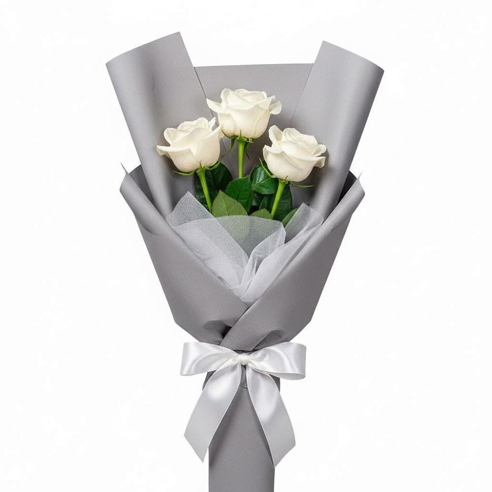 Букет 3 белые розы в Красноярской Ростовская область