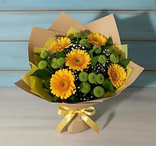 Букет цветов из:  Герберы и Хризантемы в Красноярской Ростовская область