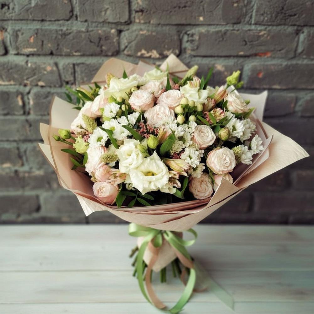 Букет цветов из: Альстромерии, Розы и Хризантемы в Красноярской Ростовская область