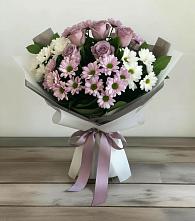 Букет цветов из:  Хризантемы и Розы в Красноярской Ростовская область