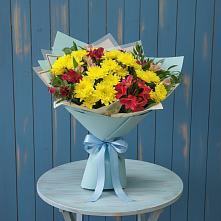 Букет цветов из:  Альстромерии и Хризантемы в Красноярской Ростовская область