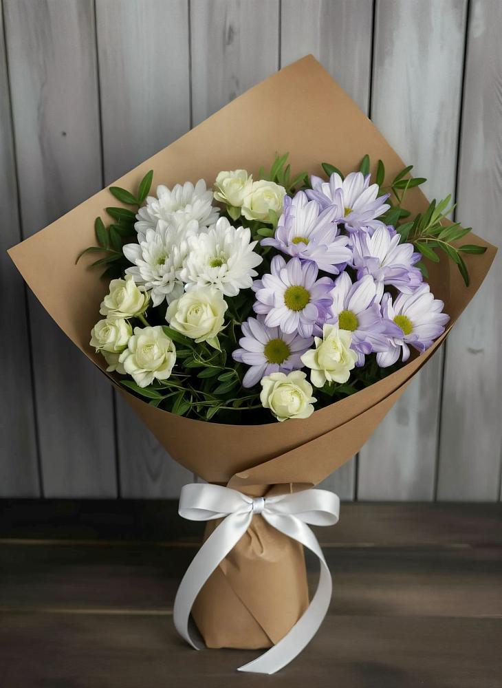 Букет цветов из: Хризантемы и Розы в Красноярской Ростовская область