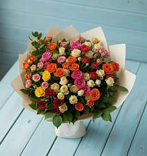 Букет Микс из разноцветных кустовых роз #REPLACE_PRED# Красноярской Ростовская область